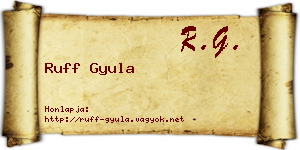 Ruff Gyula névjegykártya